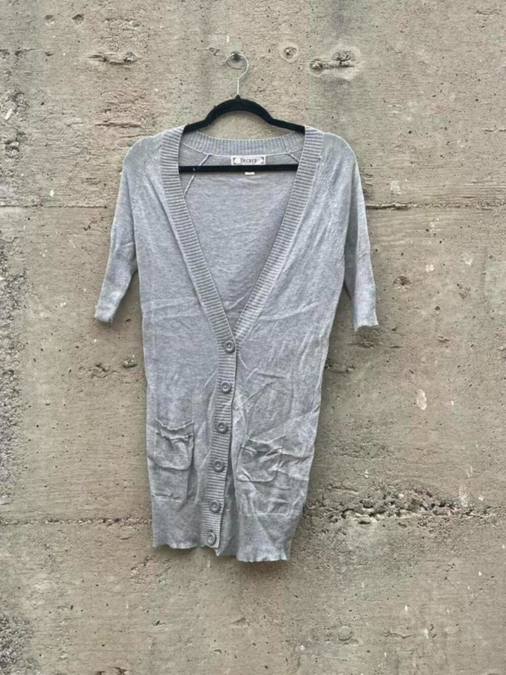 2000s grey short sleeve cardigan